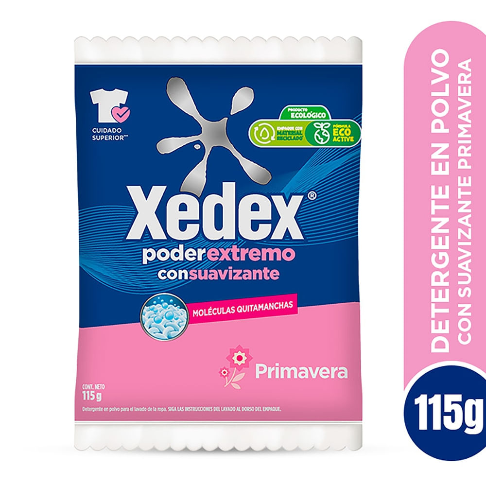 Detergente en polvo Xedex Poder Extremo Primavera en Polvo - 115 g
