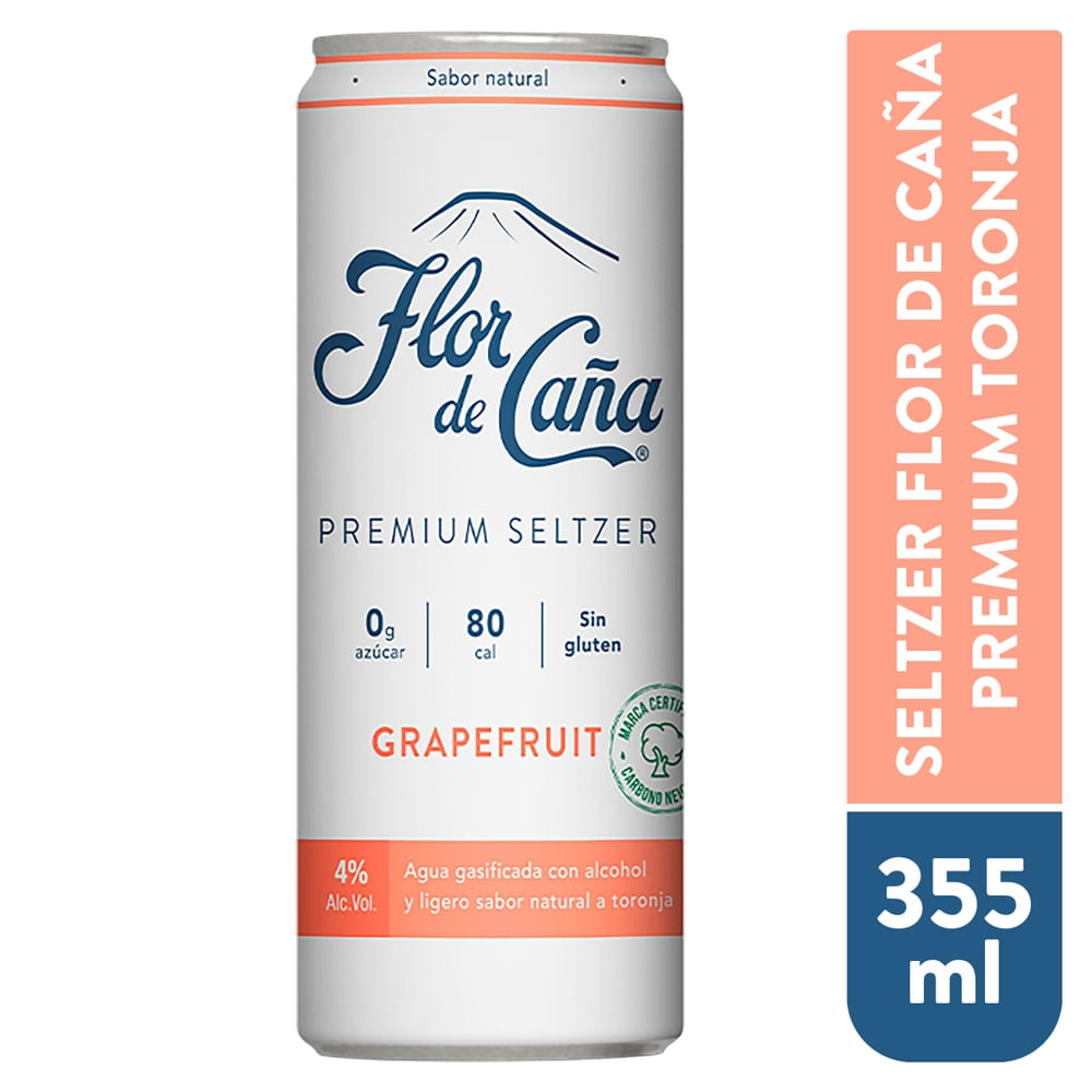 Bebida alcohólica Ron Flor De Caña Premium Seltzer Grapefruit - 355 ml