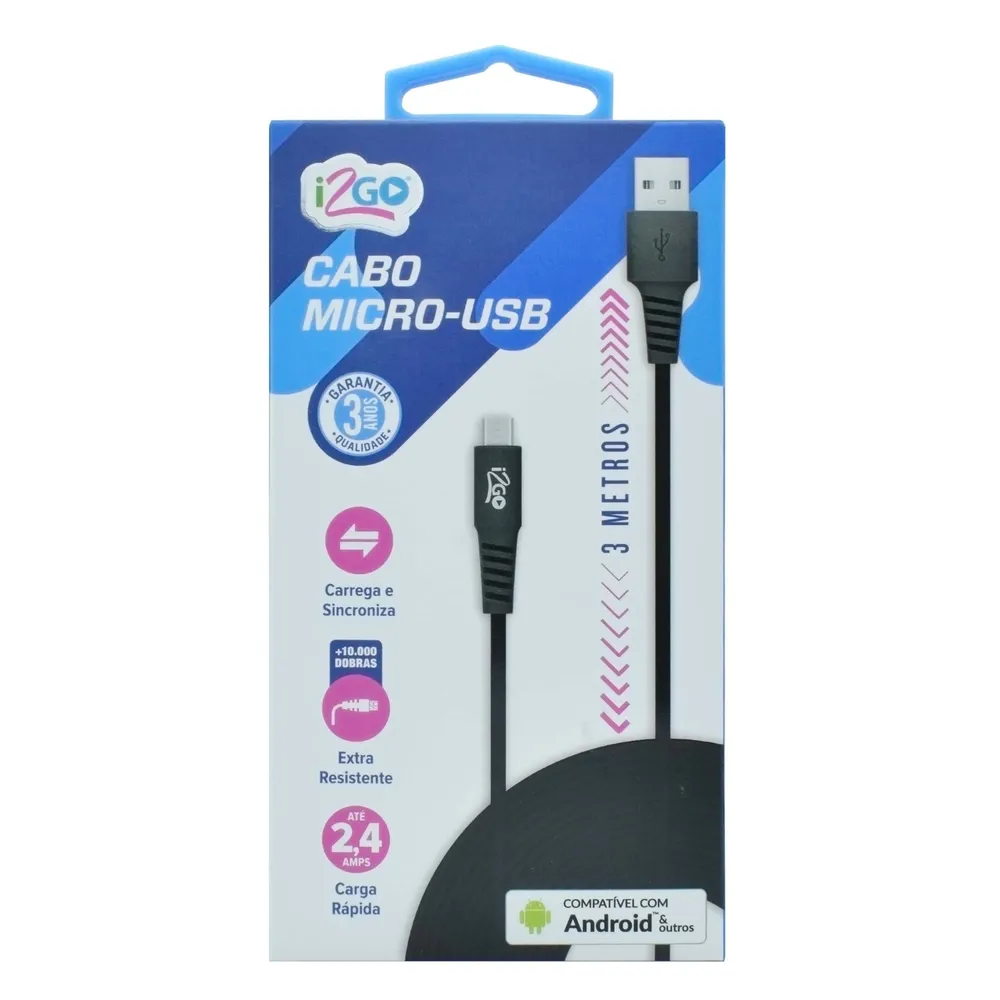 Cable I2Go Micro USB A -3 m